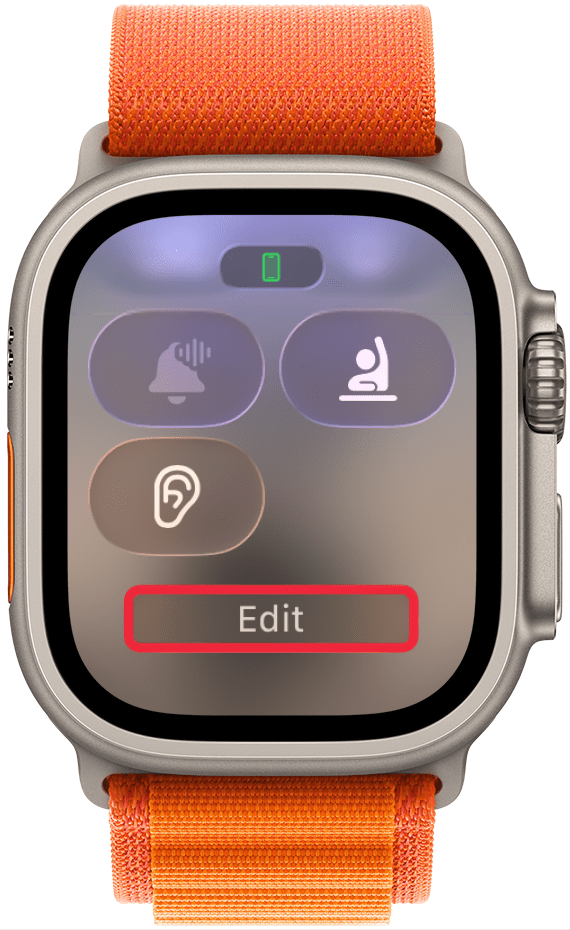 Tap the Edit button at the bottom of the Control Center.