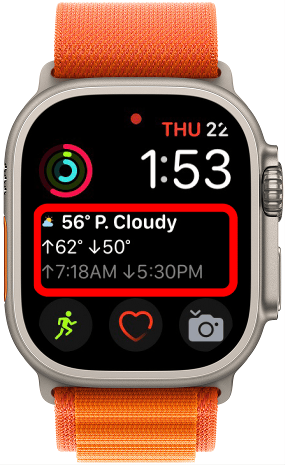 Forecast Bar complication on an Apple Watch face