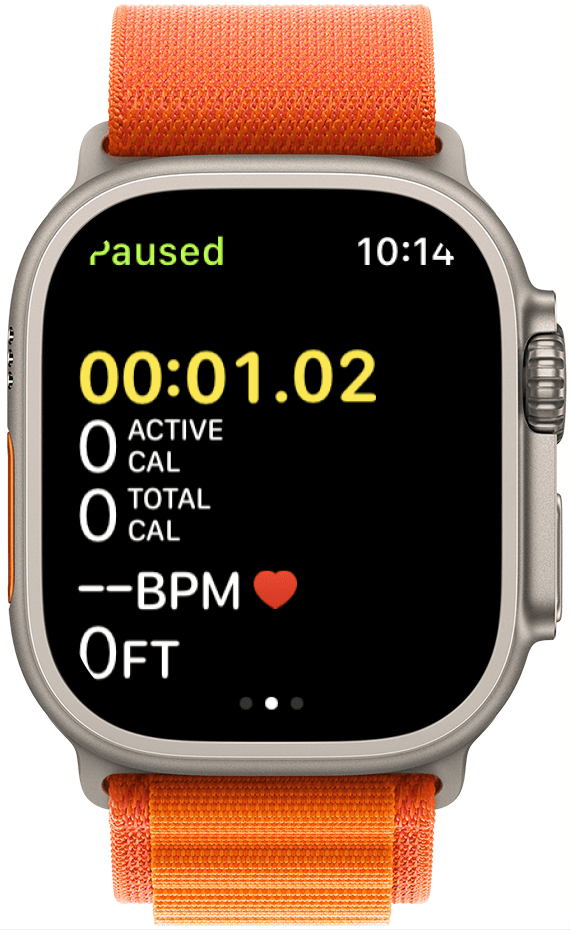 Pause and resume workouts by taking a screenshot