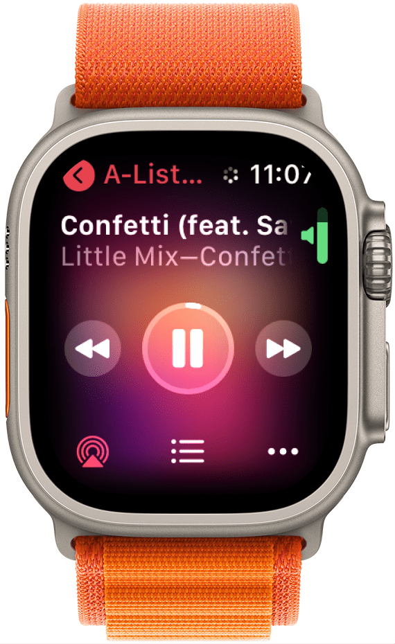 Control the volume with the Digital Crown