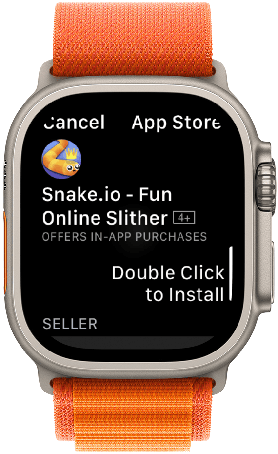 Double click the Side button to install