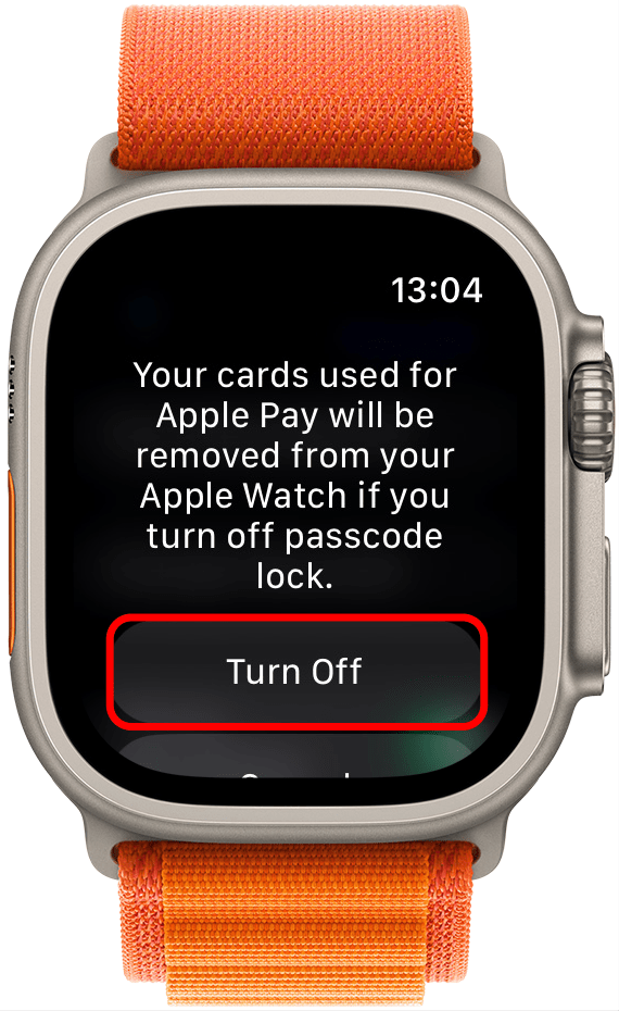 Confirm by tapping Turn Off.