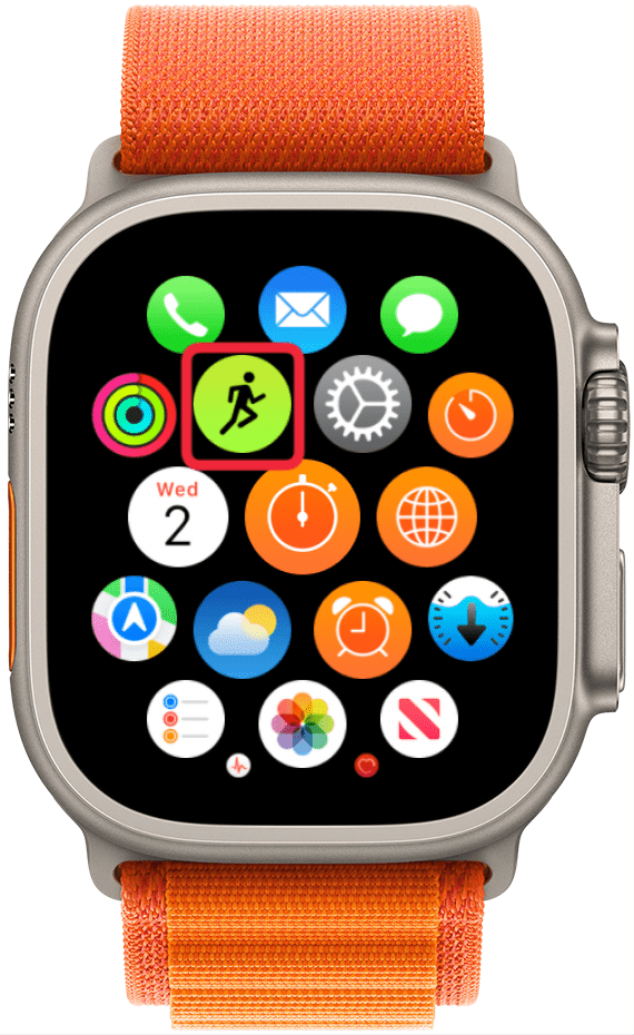 Open the Workout app on your Apple Watch.