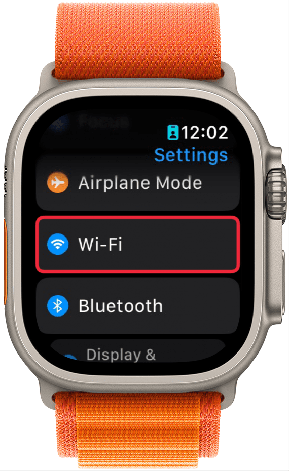 a screenshot of apple watch settings with wi fi circled in red