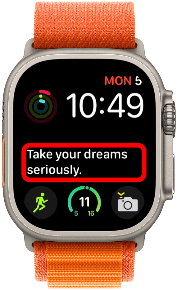 Motivational daily quotes on Apple Watch face