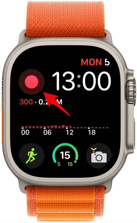 Just Press Record shortcut on an Apple Watch Face