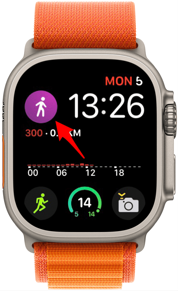 Map My Walk complication on an Apple Watch face