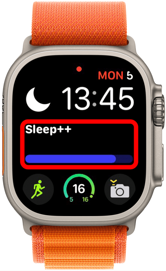 Sleep++ complication on an Apple Watch face