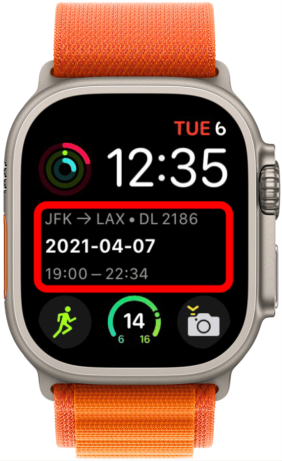 App in the Air complication on an Apple Watch