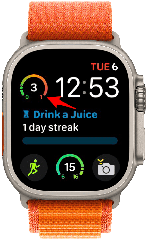 ETA complication on an Apple Watch face