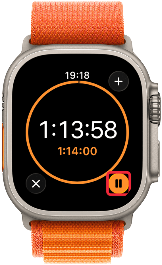 Your timer will begin counting down. You can tap the pause button to pause the timer.