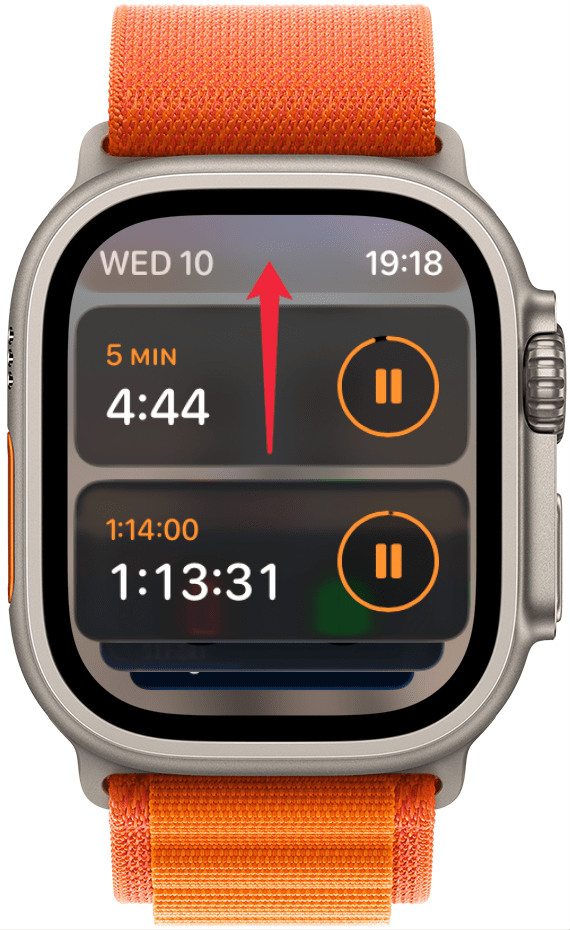 With watchOS 10 or later you can have multiple timers running simultaneously on your Apple Watch. Swipe up from your watch face to see any active timers.