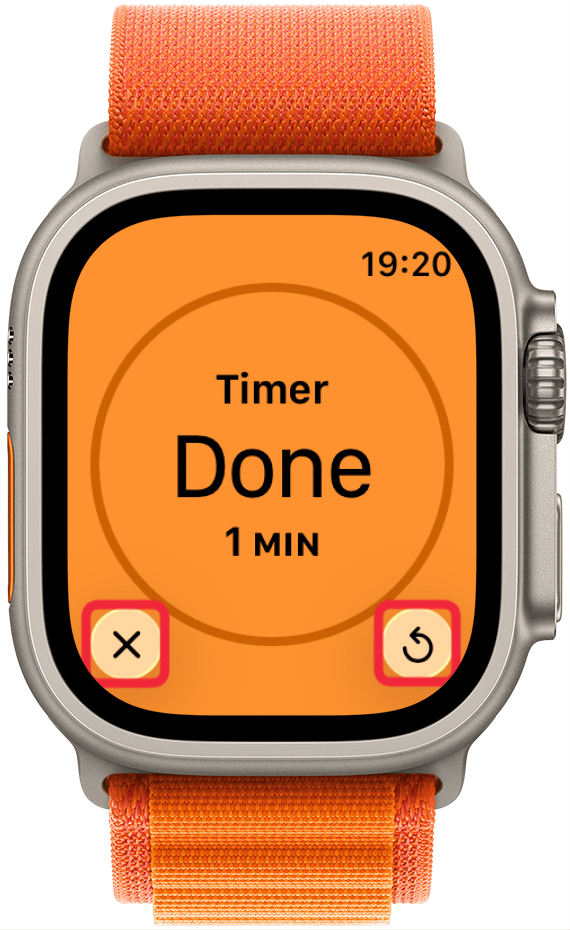 Once your timer runs out, you can either tap the x to end it or the rounded arrow to have it start the countdown again.