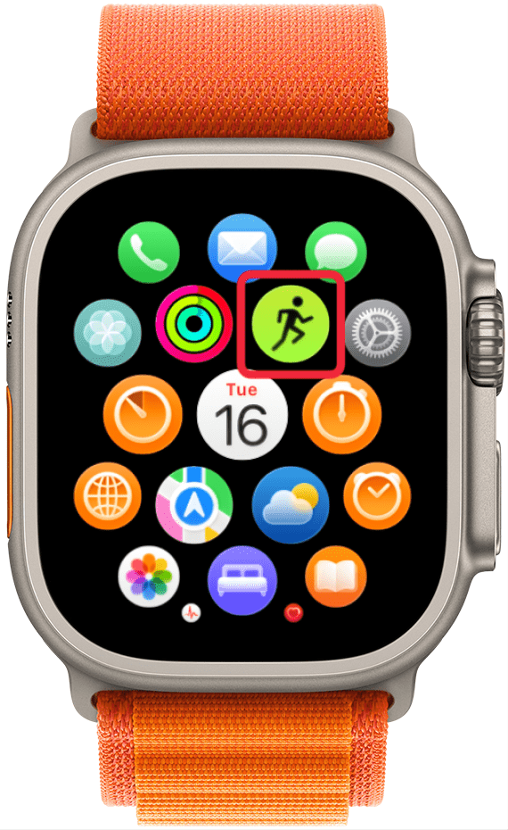 Go for a walk and open the Workout app on your Apple Watch.