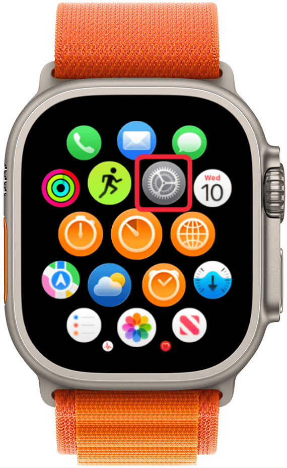 Tap the Settings icon (you may see the apps in a list rather than a grid if you've changed your settings).