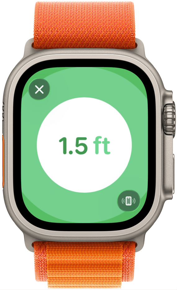 Your watch screen will show directions and the distance to your iPhone and you'll be able to ping it again in the bottom right corner.