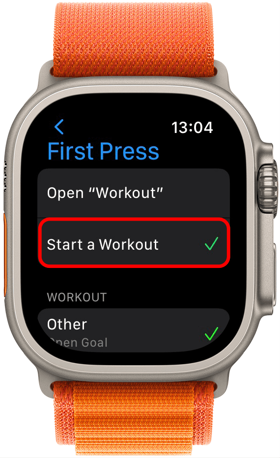 If you tap Start a Workout, and you'll see more options appear below WORKOUT.