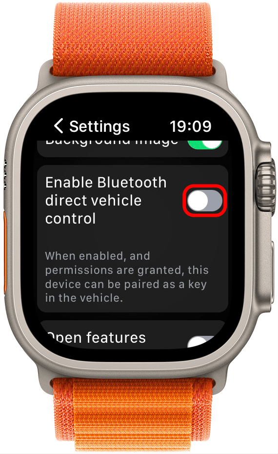 Scroll down and toggle Enable Bluetooth direct vehicle control on.