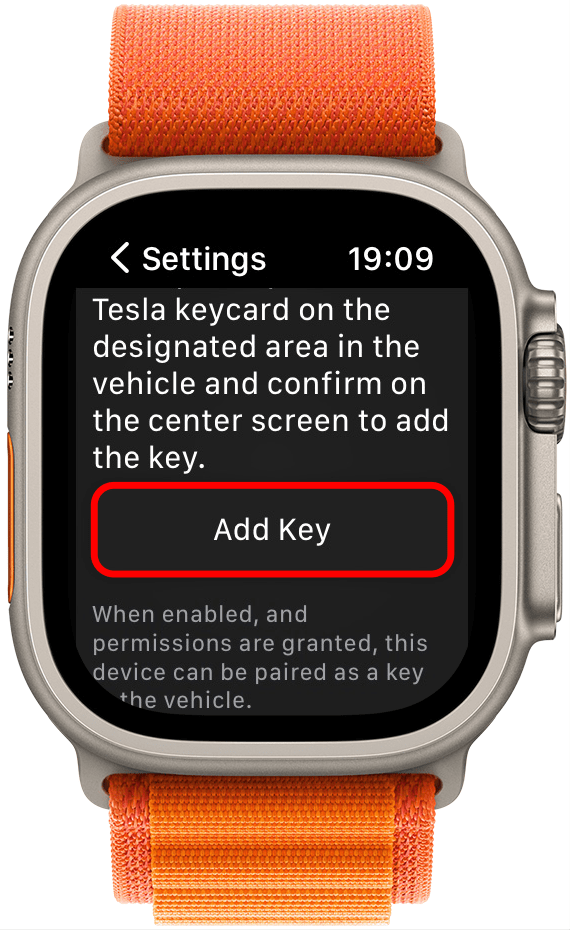 Once it is done connecting, tap Add Key. 