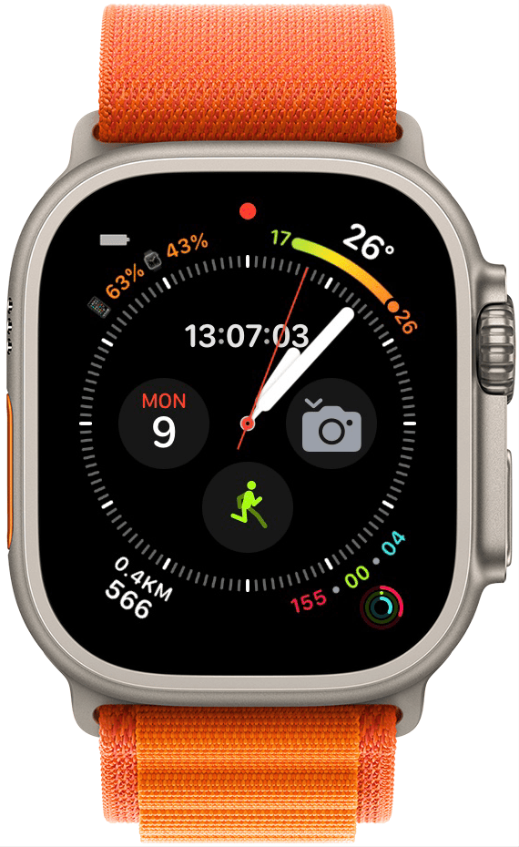 To enable Apple Watch Ultra Night Mode, tap and hold your Apple Watch face.