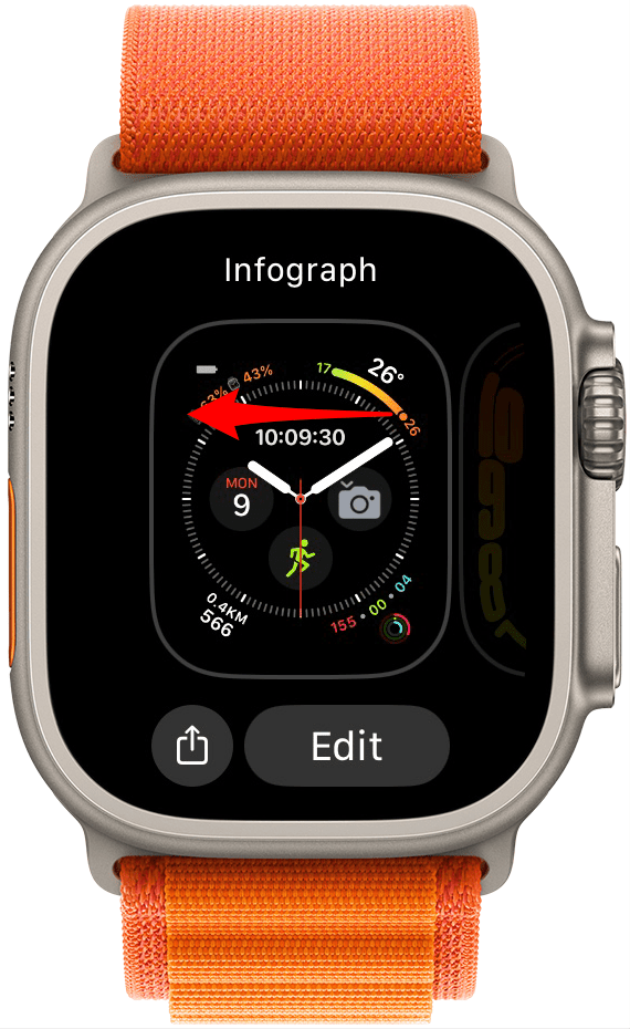 Swipe to the very left or use your Digital Crown to scroll through until you see an option to create a new watch face.