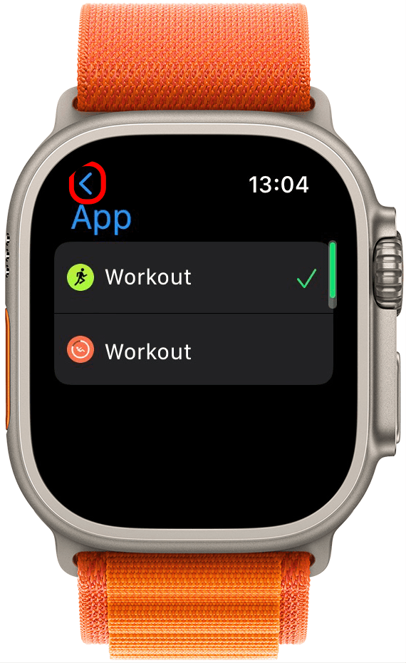 Tap the arrow to go back.