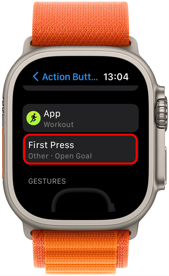 Next, tap First Press.