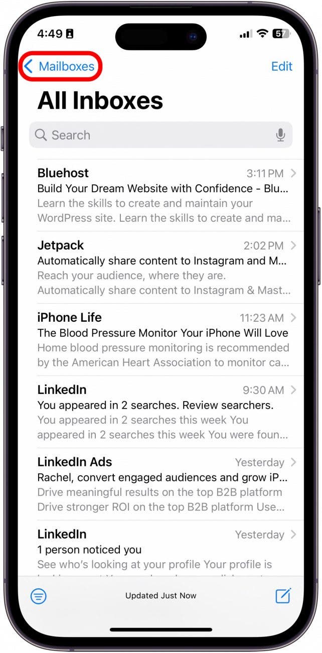how to add a mailbox on iphone