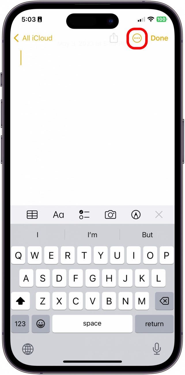 Tap the three dots in a circle in the top right.
