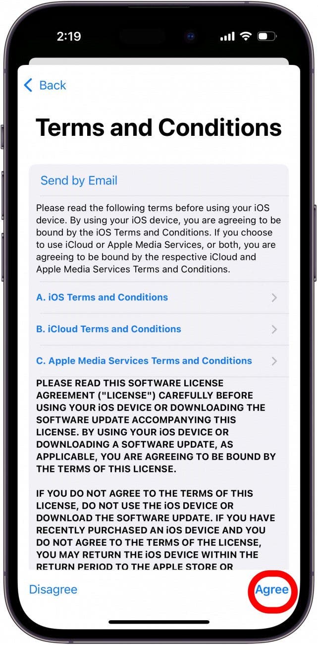 agree to apple terms and conditions