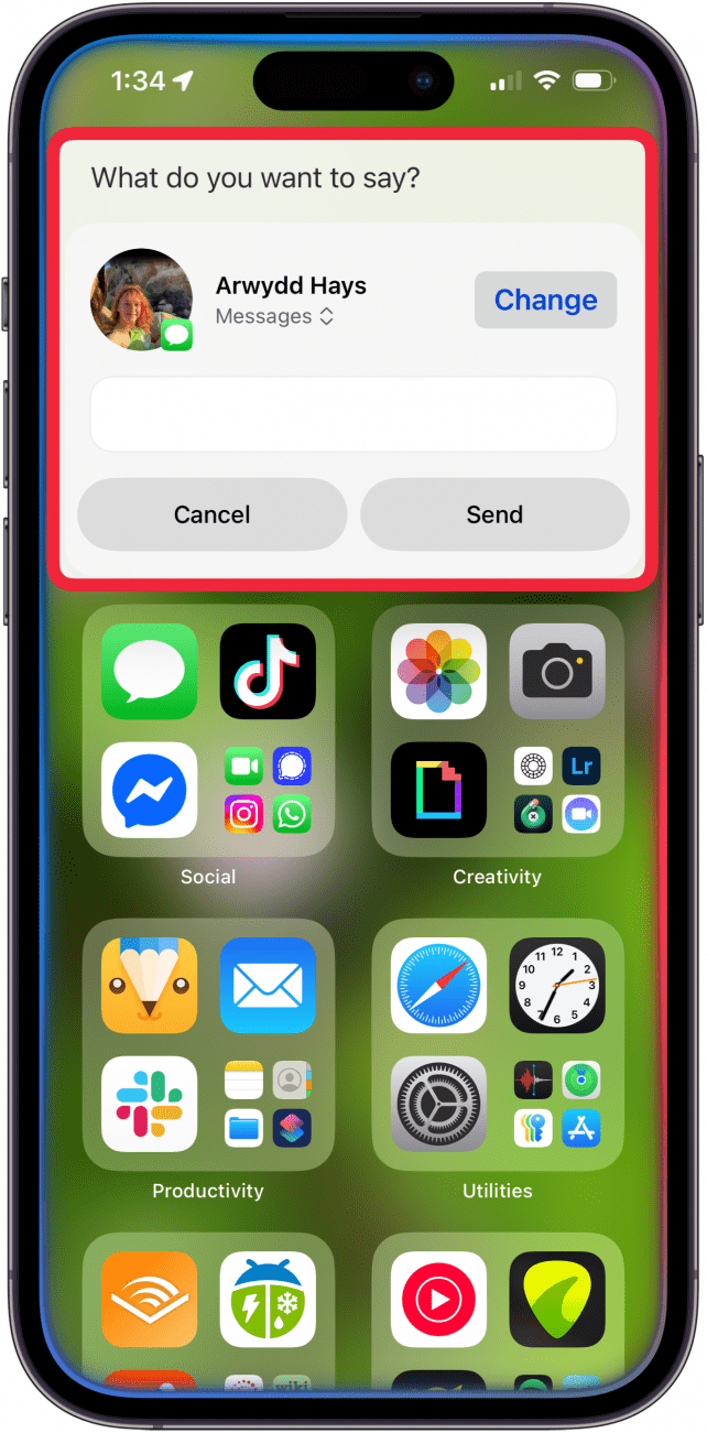 ask siri to send a text message