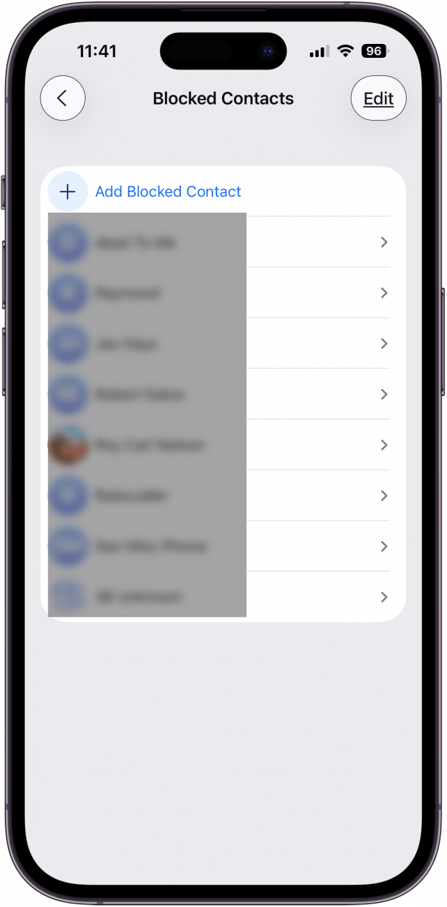 blocked contacts in messages on iphone