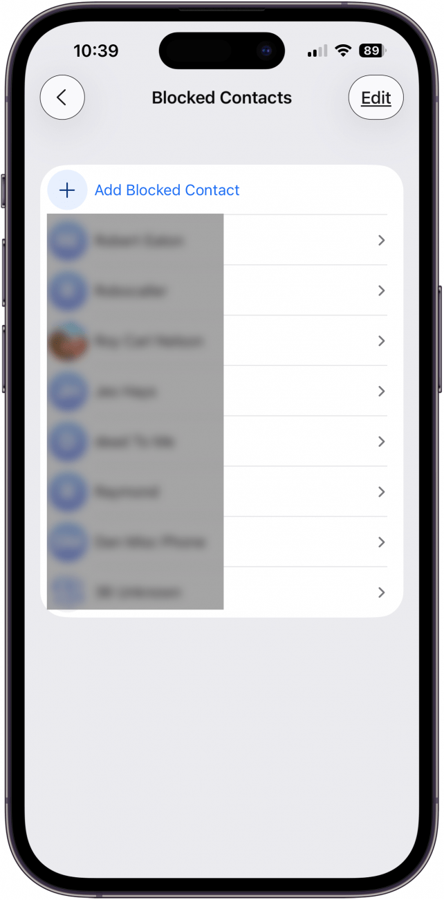 blocked contacts on iphone