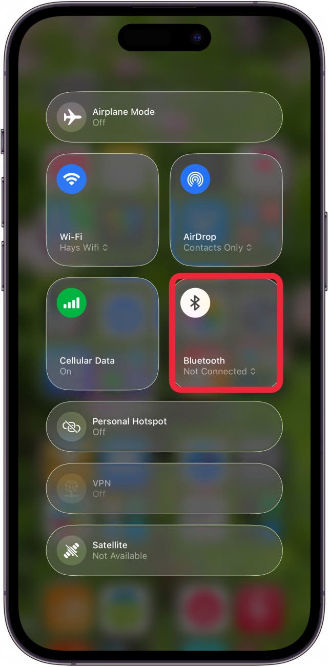 bluetooth is off in control center bluetooth is off in control center