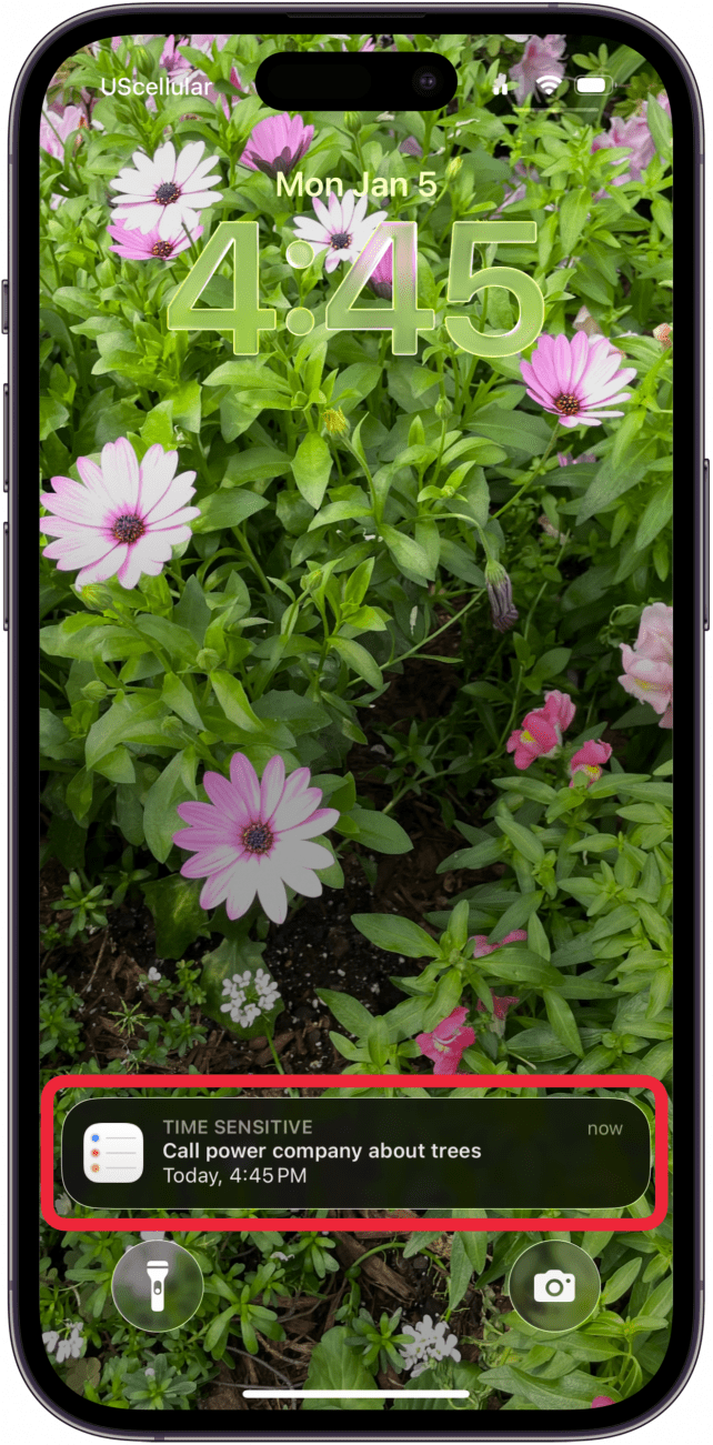 calendar reminder on screen