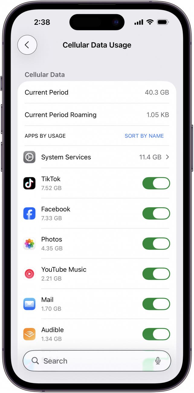 cellular data usage