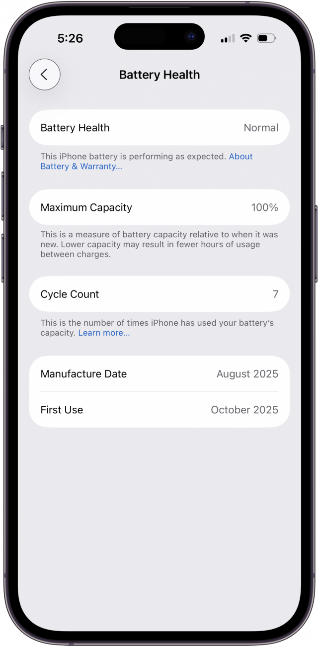 check iphone battery health