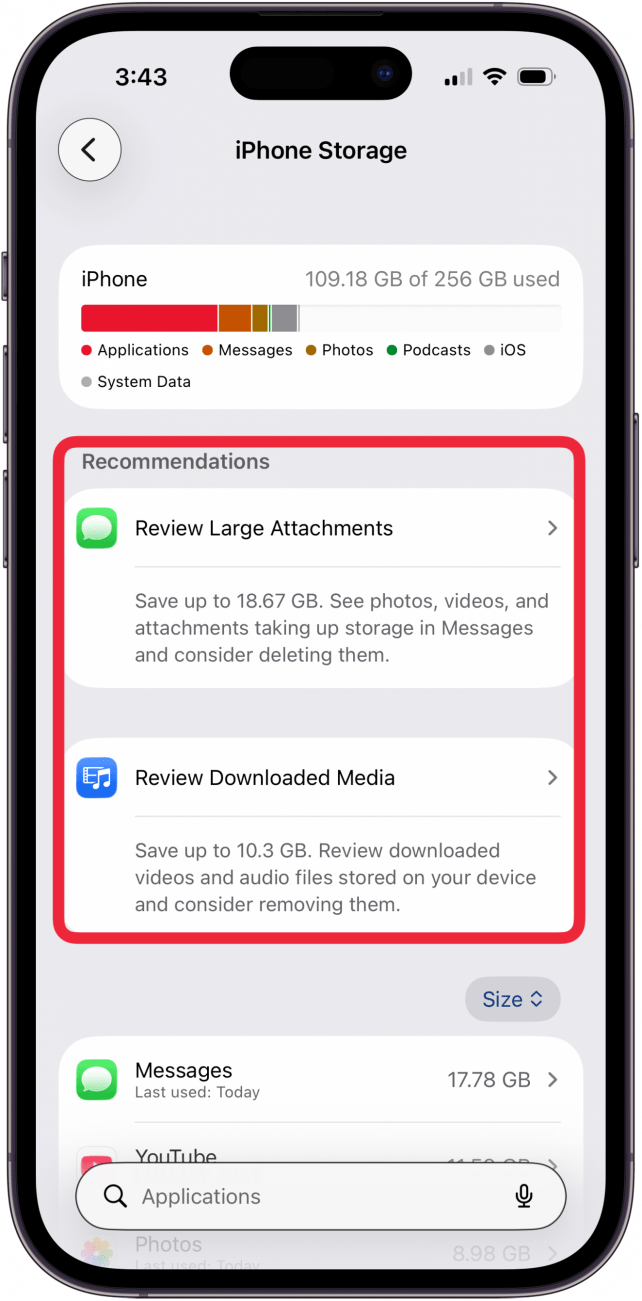 check iphone storage recommendations