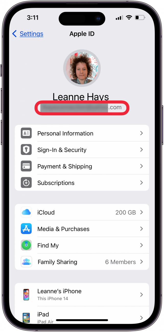 check which apple id you're using