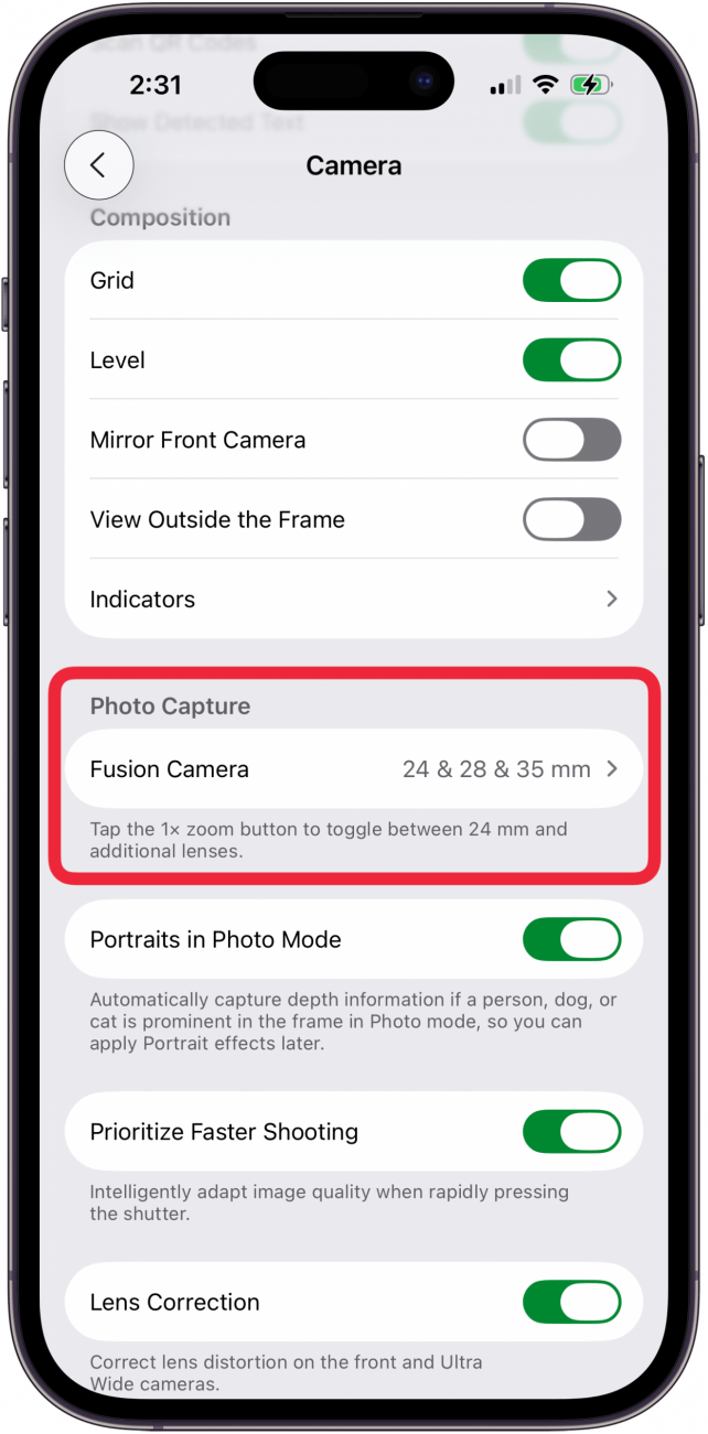 choose highest quality photo lens if iphone photos are blurry