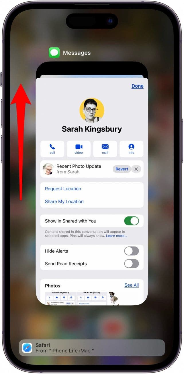 close contacts or messages on iphone