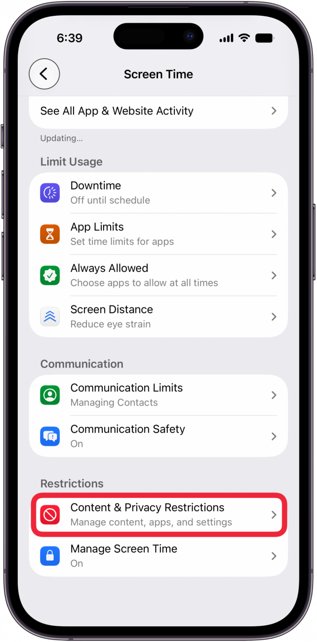 content & privacy restrictions content & privacy restrictions