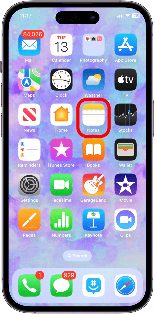 open notes, messages, or another app on iPhone or iPad 