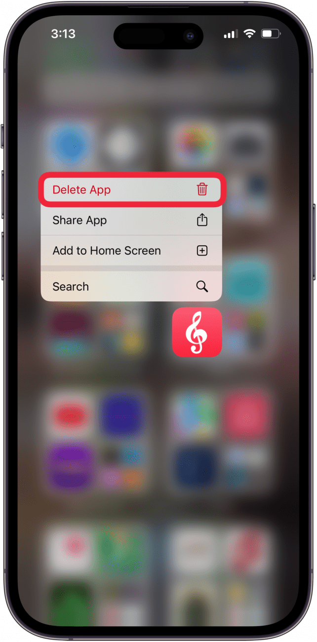 delete app and reinstall to stop musci from automatically playing on iphone