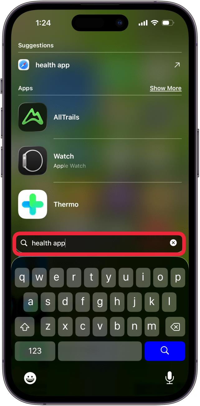 enter missing app into search bar