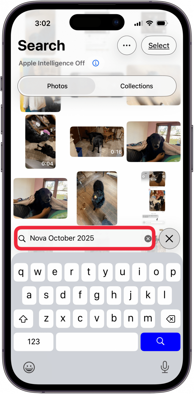 enter search term photos app