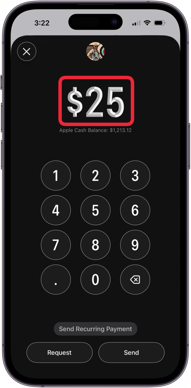enter the apple cash amount