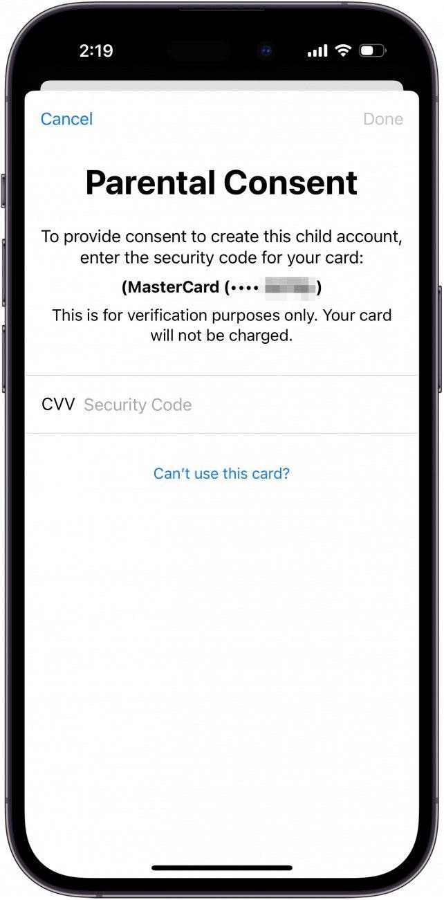 enter your credit card number and cvv