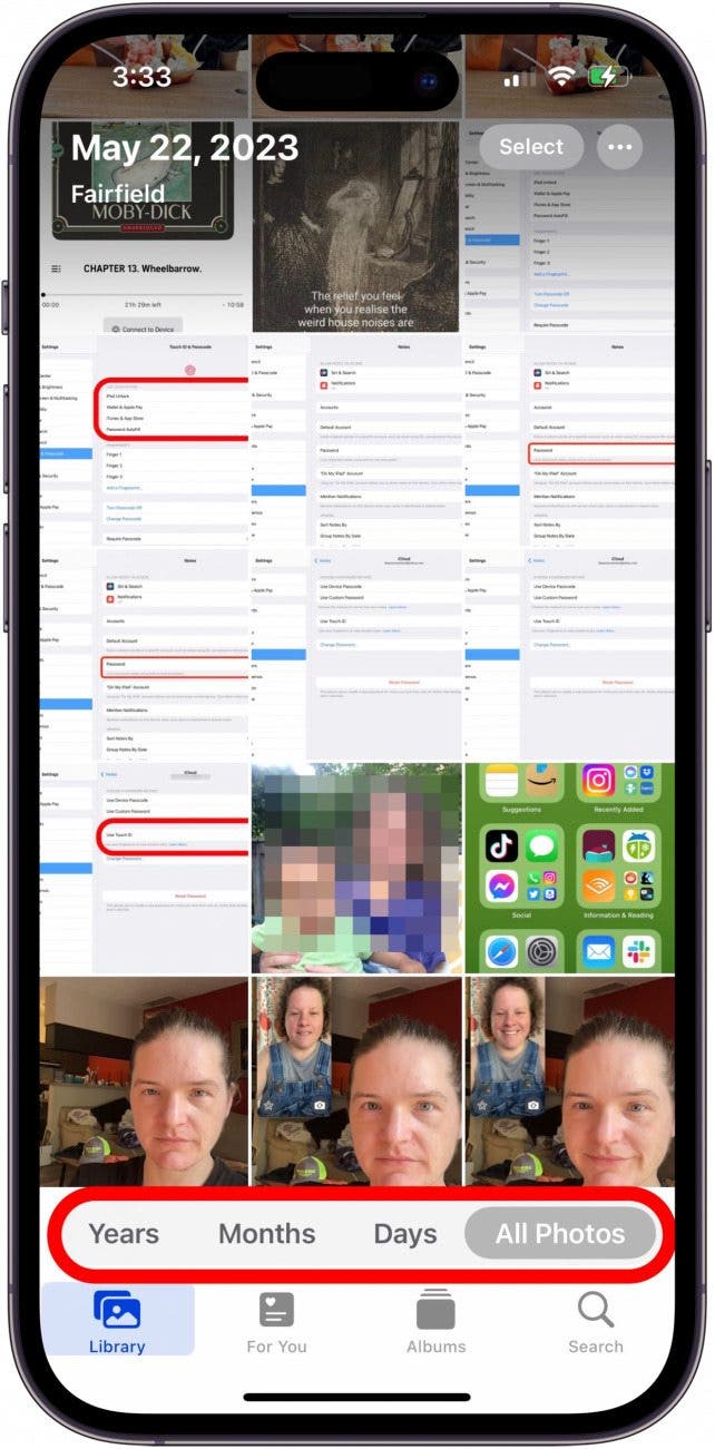 find facetime call screenshot in photos app library