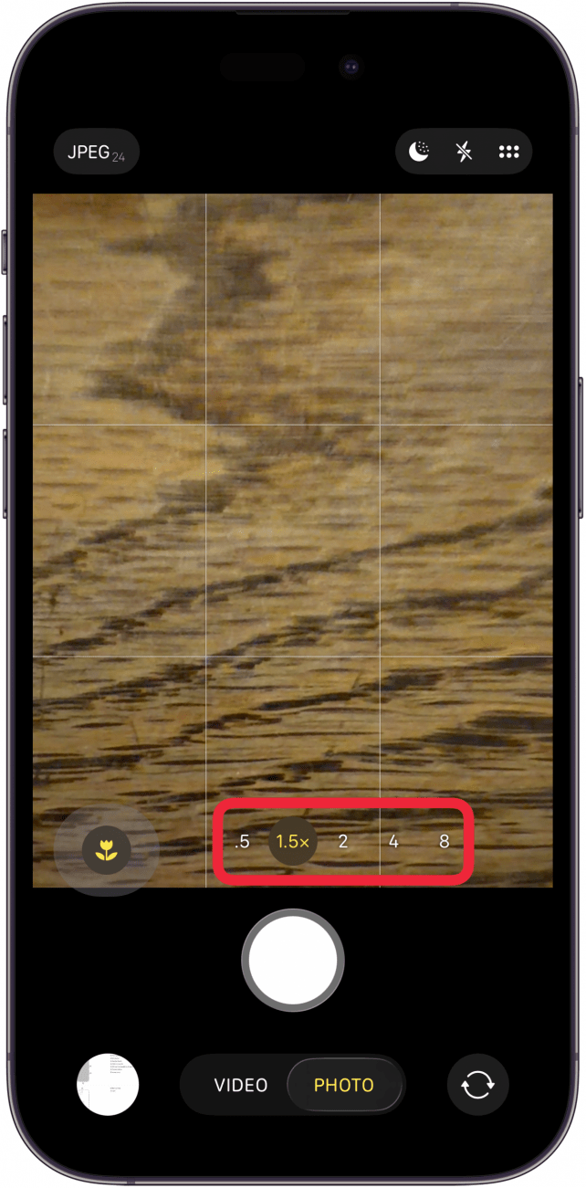 focal length menu in camera focal length menu in camera